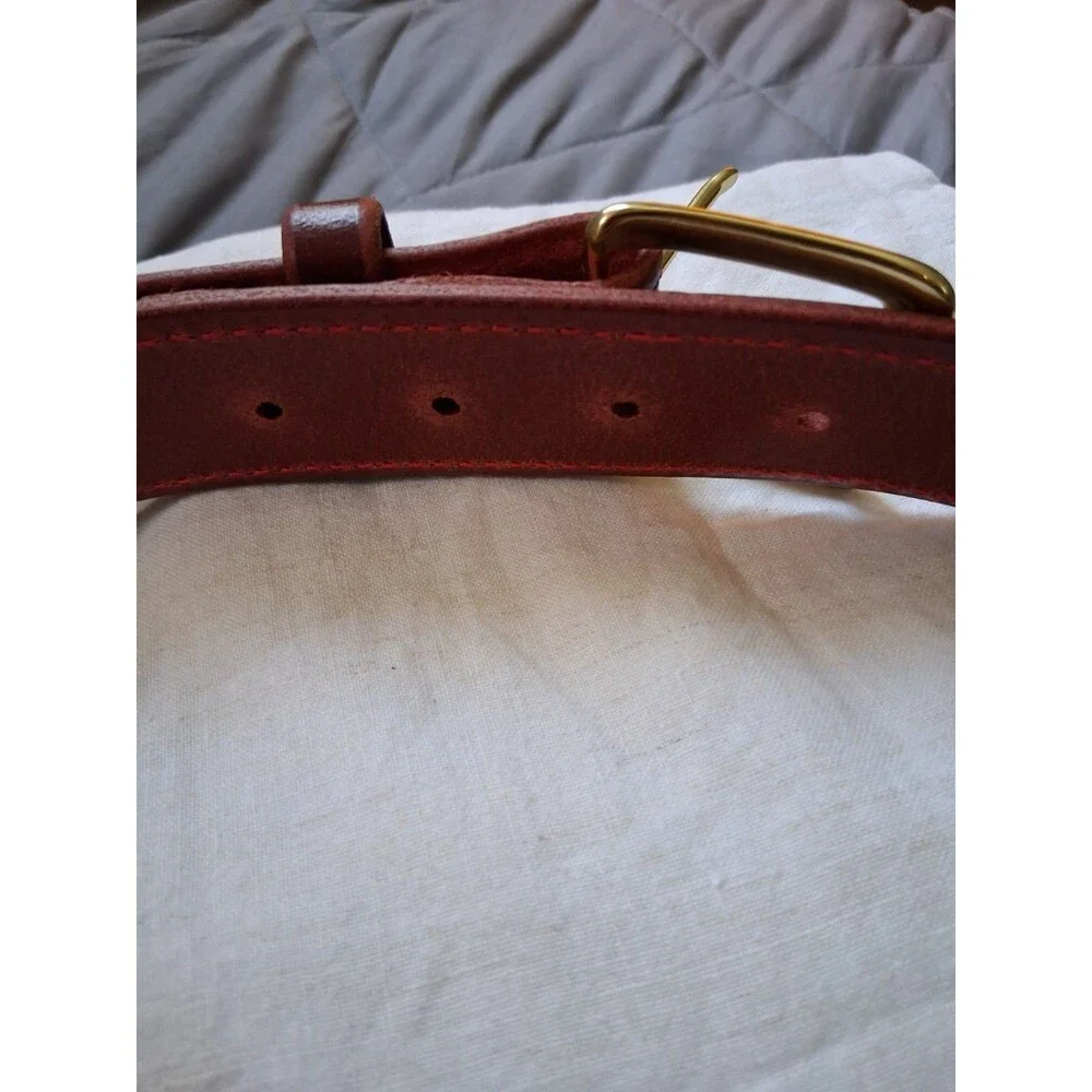Forrest Hill Amish Made Leather Men's Red  Belt Size 40 1.75in Adjustable Buckle